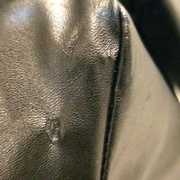 American Bazi Black Faux/Vegan Leather Crop Moto Jacket with Bungee Cinch Waist - Picture 7 of 16